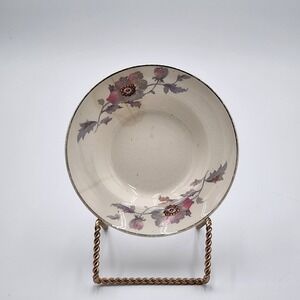 Vintage Bryn Mawr by Salem Rim Sauce Bowl Gray Lavender Flower Discontinued 1950